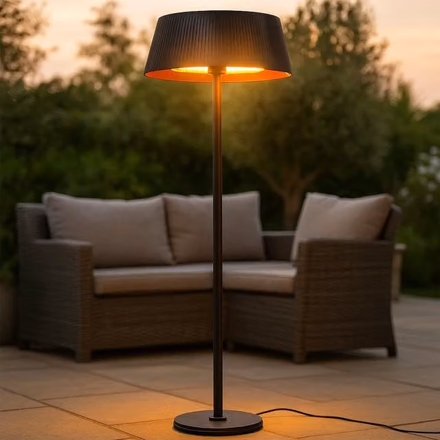 Jack Stonehouse Solara Black Freestanding Adjustable Halogen Outdoor Patio Heater