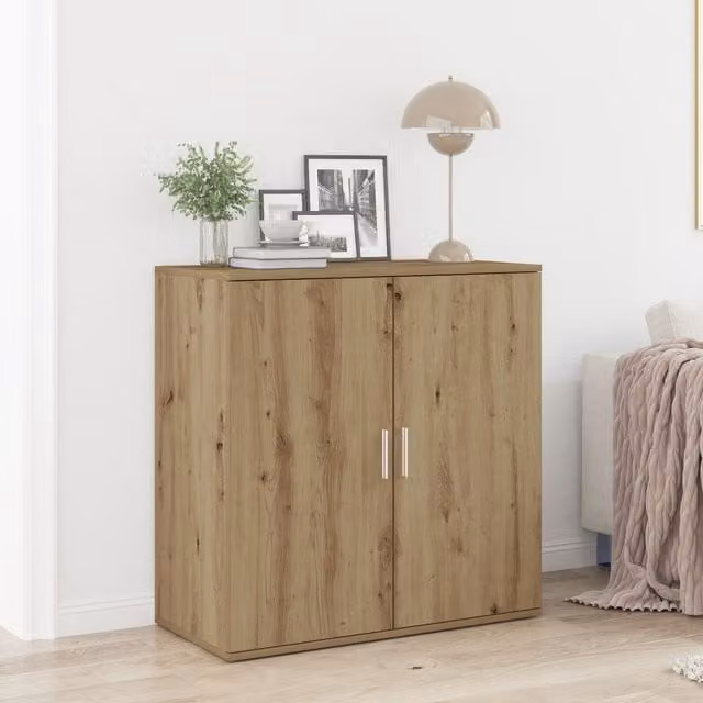 Berkfield Home Artisan Oak Sideboard in Brown, W/D/H: 79 x 38 x 80 cm