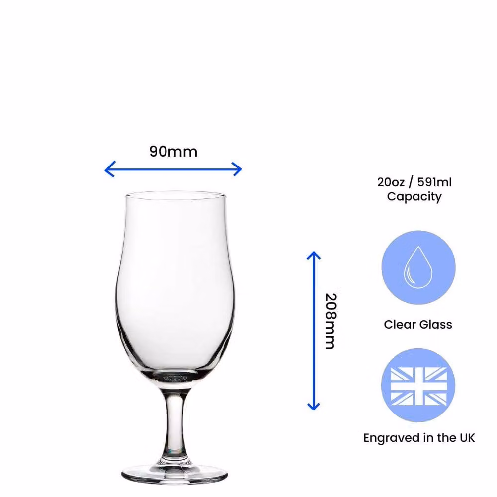 Uniqueful Personalised Engraved Stemmed Cider Glass, 570 ml, Transparent – 2