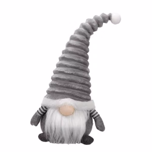 Samuel ALEXANDER 40cm Sitting Plush Christmas Gonk with Grooved Hat in Grey – 5