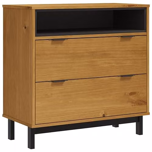 vidaXL FLAM Drawer Cabinet in Rustic Brown Solid Pine Wood, W/D/H: 80 x 40 x 80 cm