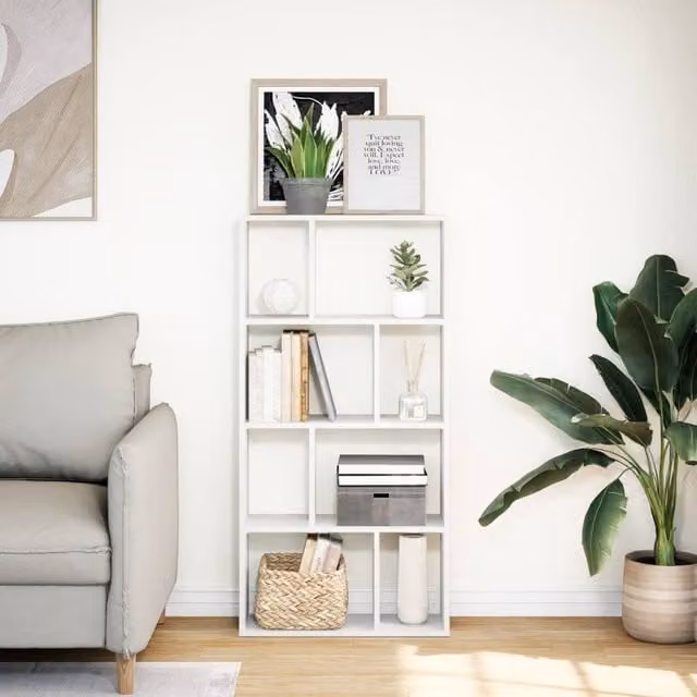 Berkfield Home Durable White MDF Bookcase, W/D/H: 60 x 20 x 120 cm – 1
