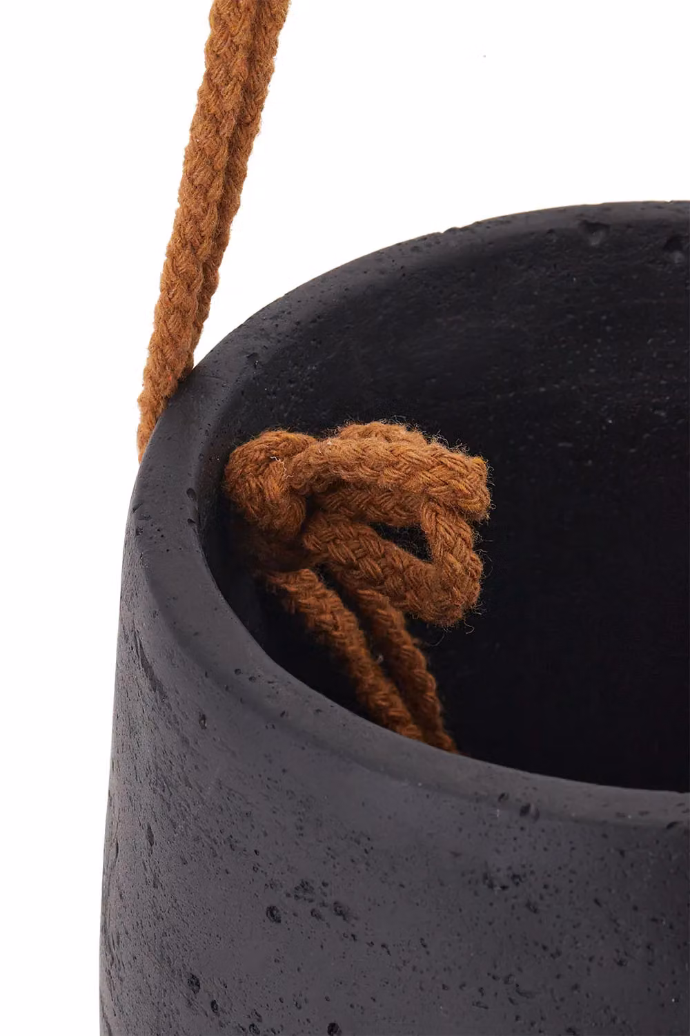 Living and Home Nordic Round Hanging Concrete Planter in Black – 4