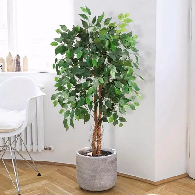 VOGREX 4ft Artificial Ficus Banyan Tree in Green – 1