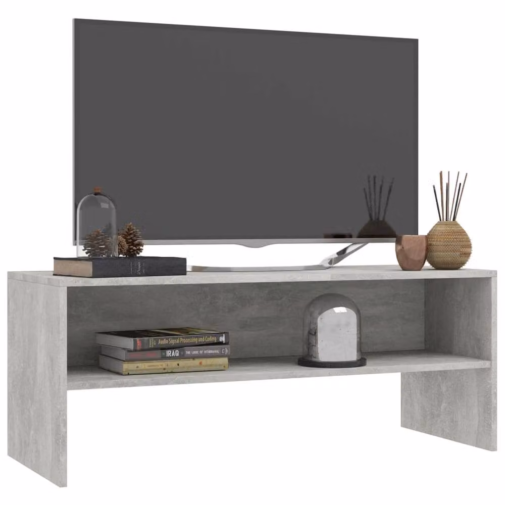 Berkfield Home TV Cabinet in Concrete Grey, W/D/H: 100 x 40 x 40 cm – 3