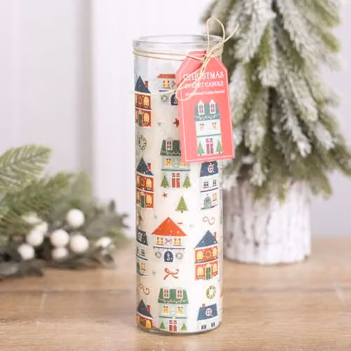Something Different Wholesale Gingerbread Cookie Pillar Candle in White, Beige and Multicolour – 2