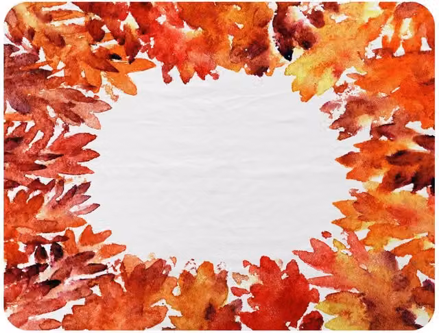 Benjamin Tate Design Circled Autumn Leaves Fleece Blanket in Red, Beige and Multicolour, W/D/H: 120 x 150 cm – 2