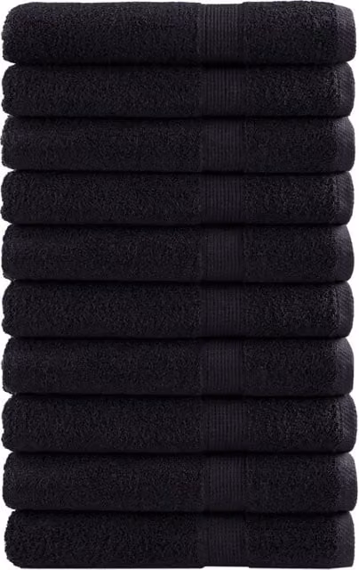 Berkfield Home SOLUND Premium Cotton Sauna Towels, 10 Pack, Black, W: 80 cm x L: 200 cm, 600 gsm – 1
