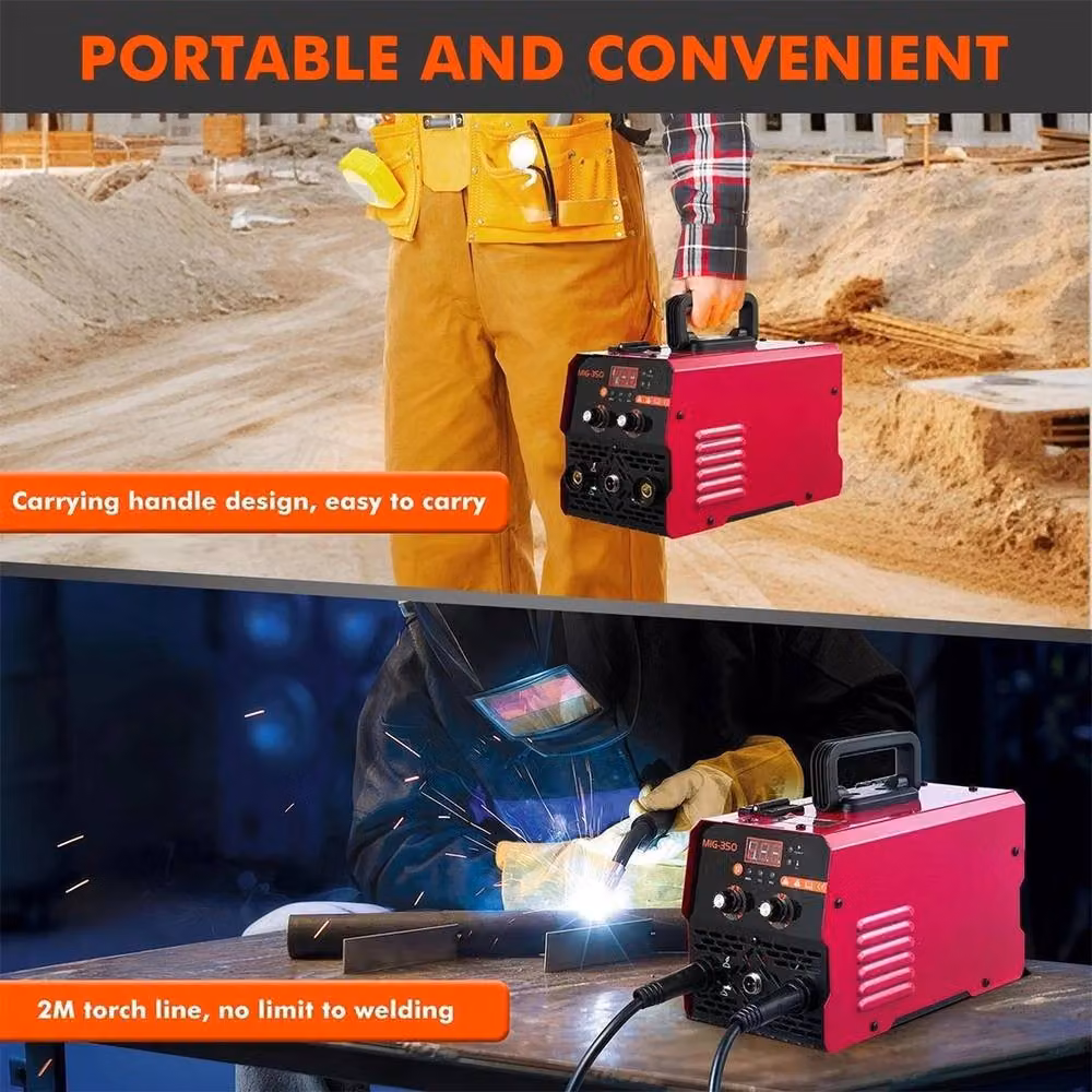 Ventryn 3-in-1 MIG TIG and ARC Welding Machine, 350Amp Gasless Inverter, Red – 4