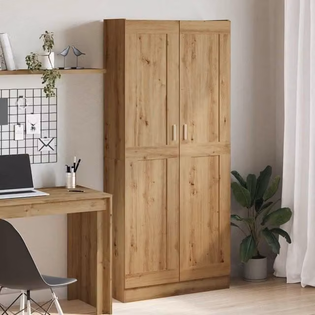 Berkfield Home Artisan Oak Highboard in Brown, W: 82.5 cm, D: 30.5 cm, H: 185 cm – 1