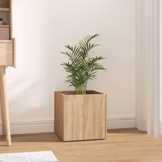 Berkfield Home Square Planter Box in Brown Sonoma Oak, W/D/H: 40 x 40 x 40 cm