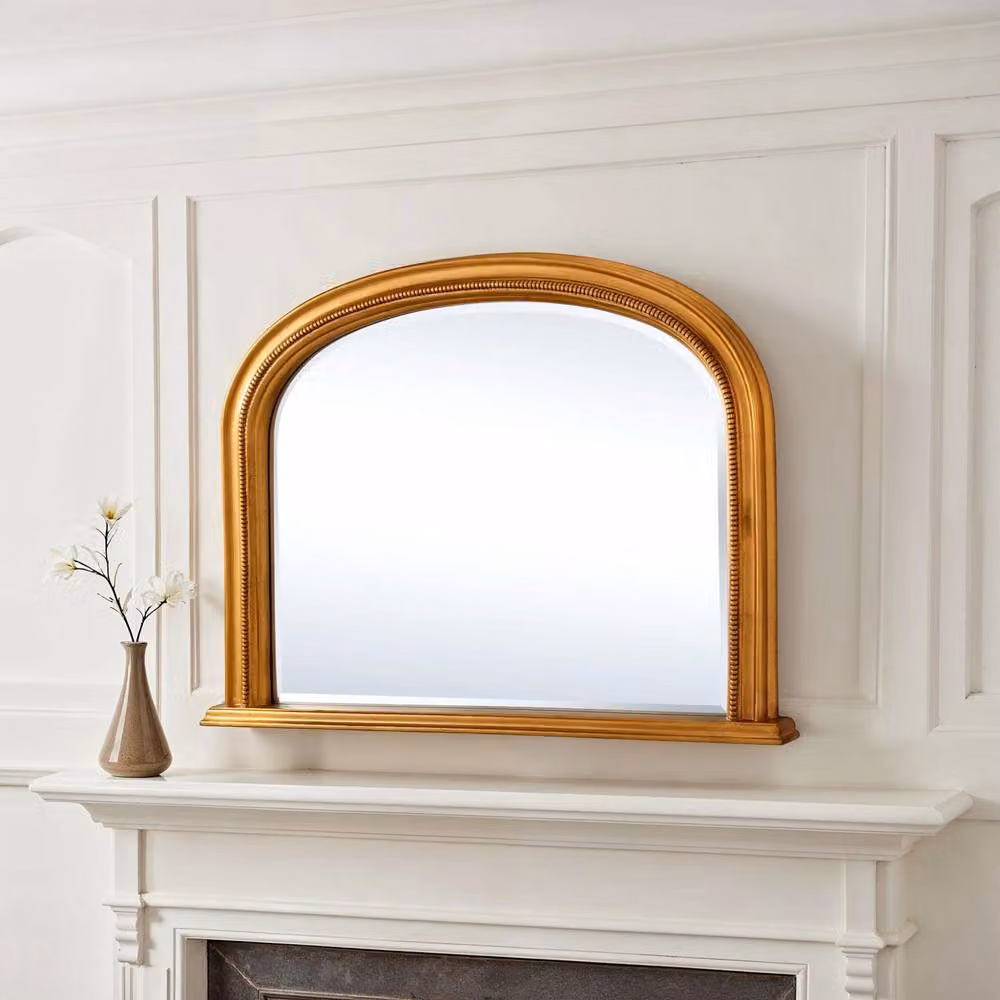 Yearn Mirrors Diana Overmantle Arched Gold Bevelled Wall Mirror – 2