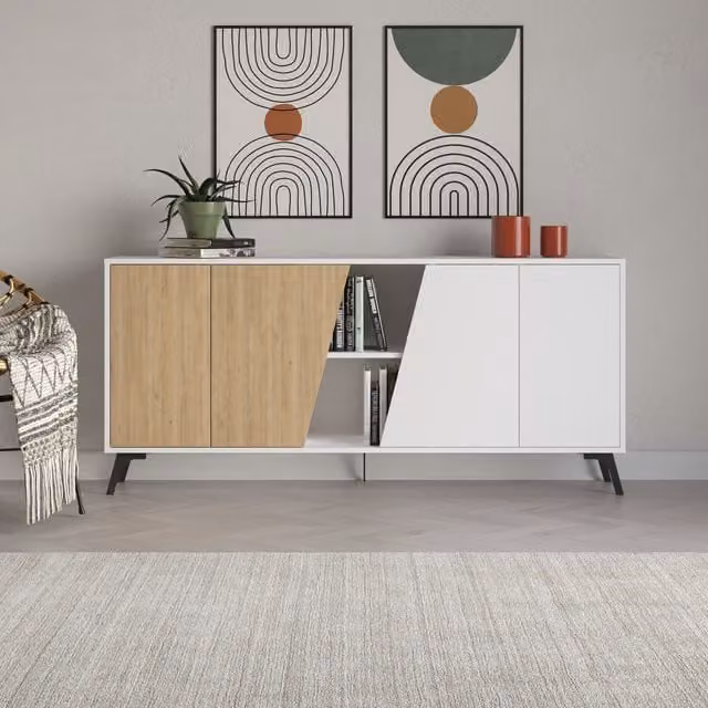 Decortie Fiona Console Sideboard Display Unit, White