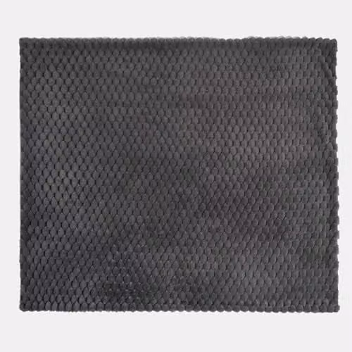 OHS Faux Fur Waffle Throw Blanket in Charcoal Grey, W/D/H: 125 x 150 cm – 4