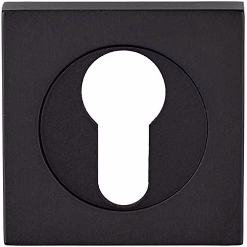 Loops Square Euro Profile Escutcheon Matt Black W/D/H: 5.2 x 5.2 x 5.2 cm