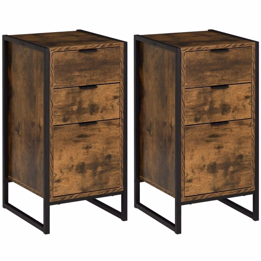 STILVORA Industrial Chest of Drawers with Metal Frame in Rustic Brown – 3