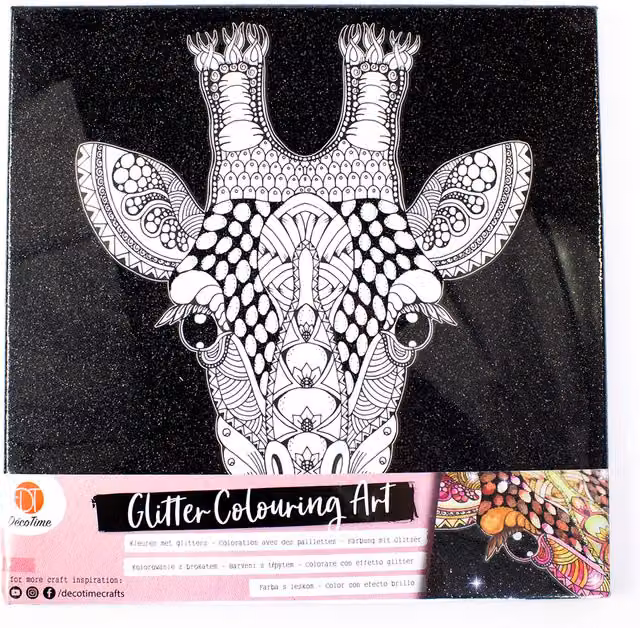 Deco Time Glitter Colouring Art Set in Multicolour and Black for Unisex Use
