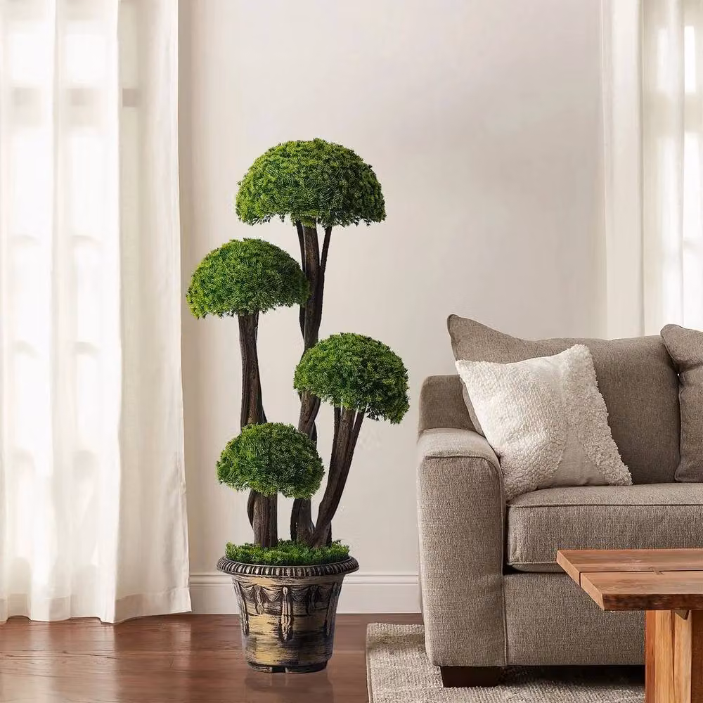 NESTLUNE Lifelike Artificial Cypress Tree in Green, H 90 cm x W 15 cm x D 15 cm – 4