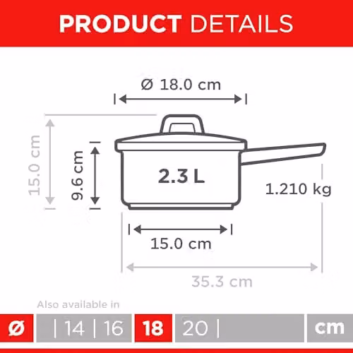 Kuhn Rikon Silver Stainless Steel Saucepan with Glass Lid, 2.3 l – 5