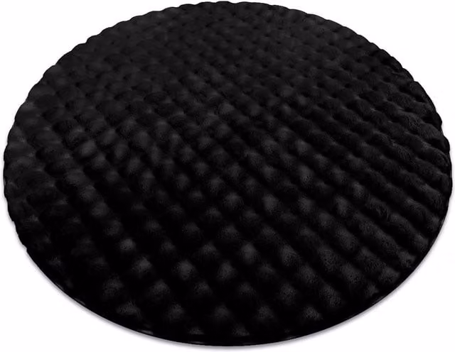 RugsX Bubble Round Rug in Black, Diameter: 120 cm