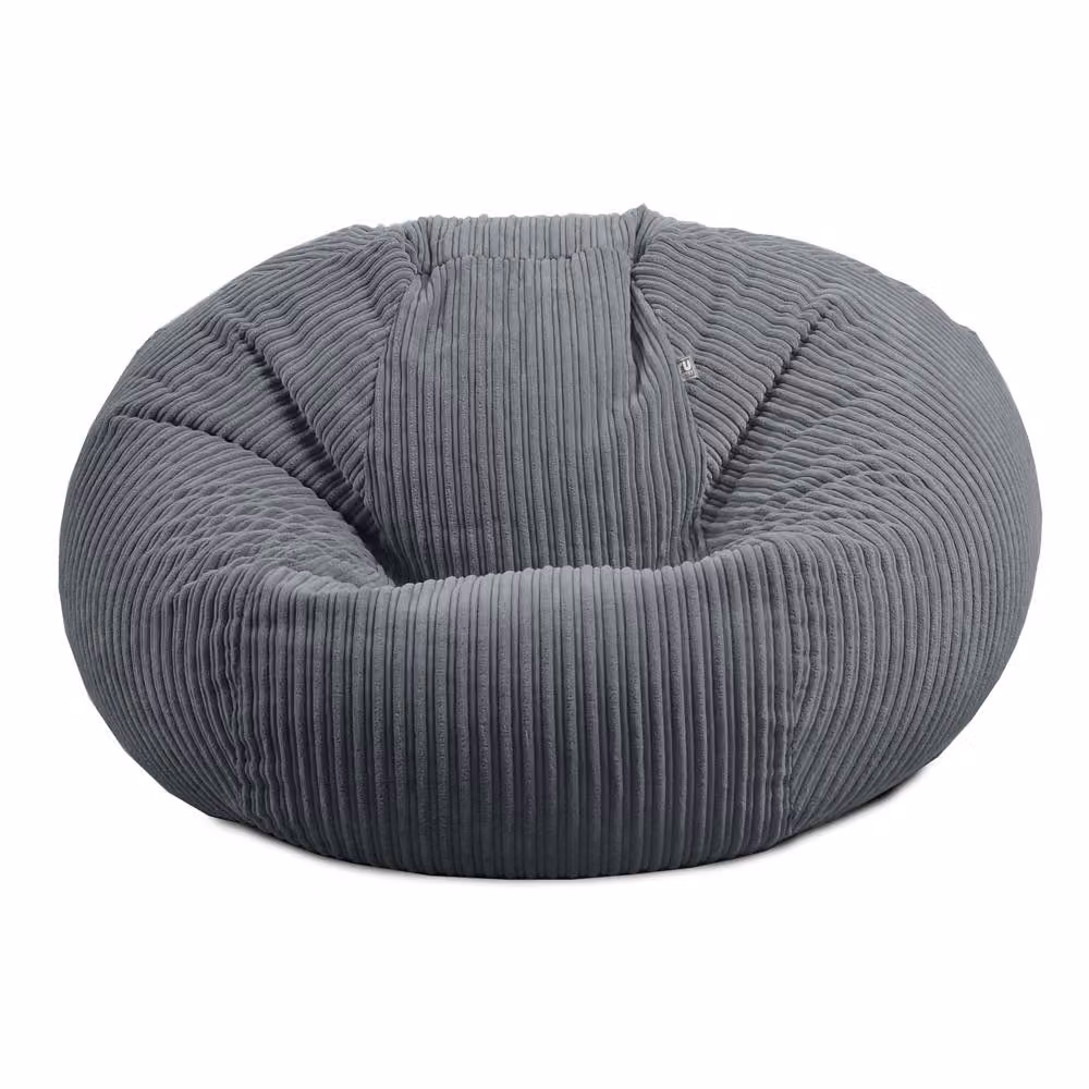rucomfy Goliath Jumbo Cord Giant Indoor Bean Bag Chair for Adults in Grey – 3