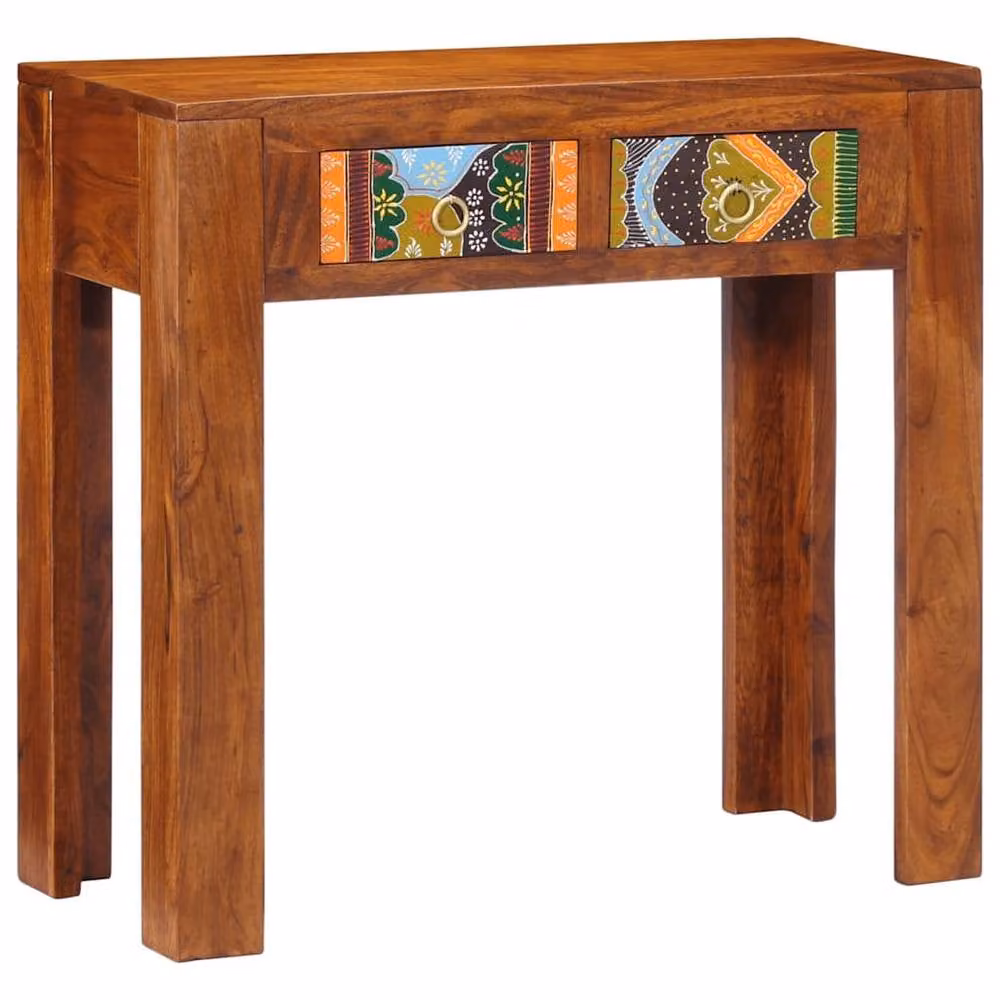 Berkfield Home Beautiful Console Table in Brown Solid Acacia Wood, W/D/H: 80 x 35 x 75 cm – 1