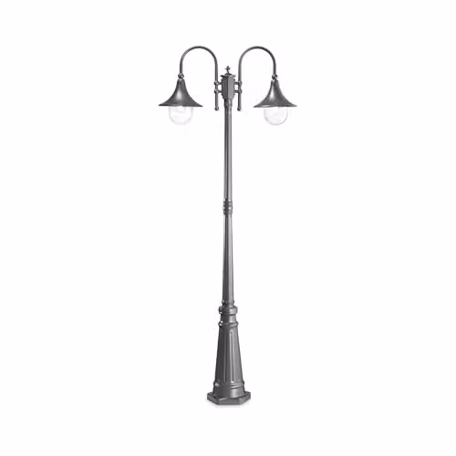 Netlighting Cima Outdoor Garden Lamp Post in Anthracite and Black with 2 Lights, IP43, E27