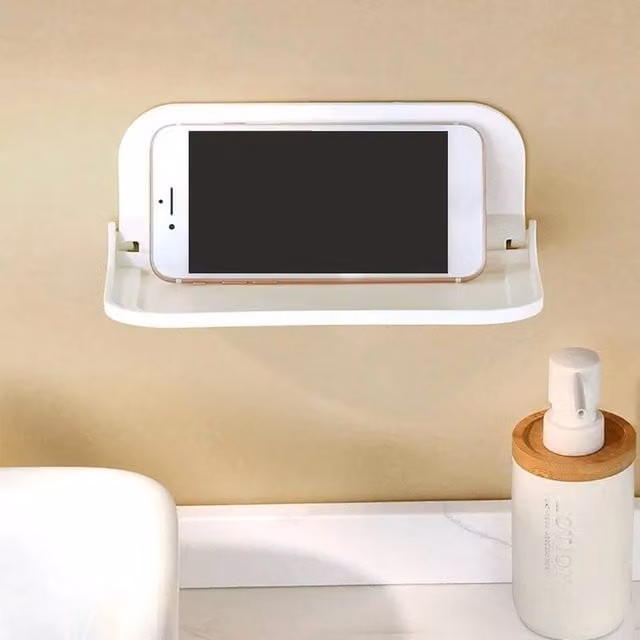 PAWNORA Small Foldable Floating Wall Mounted Shelf in White