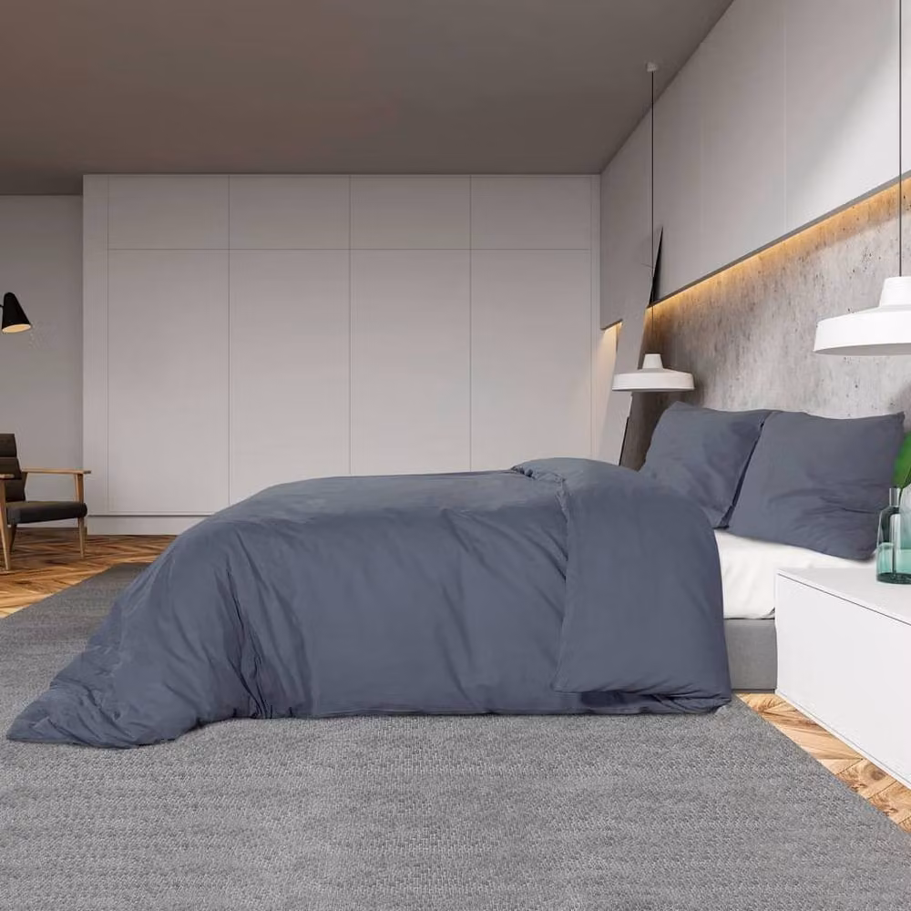 Berkfield Home Elegant Duvet Cover Set in Anthracite Grey, Lightweight Microfibre, 200 x 200 cm – 3