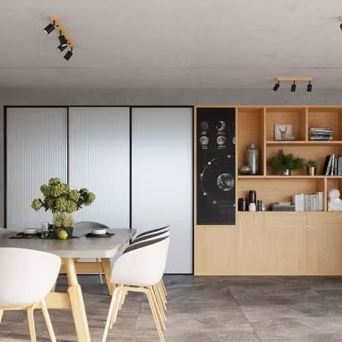 Sollux Verdo Modern Ceiling Spotlight Bar in Black and Wood with 4 x GU10 – 5