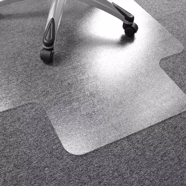 Floortex Transparent PVC Lipped Chair Mat W: 115 cm x D: 115 cm