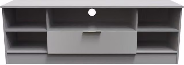 Ready Assembled 2 U Dover Wide 1 Drawer TV and Media Unit in Dark Grey