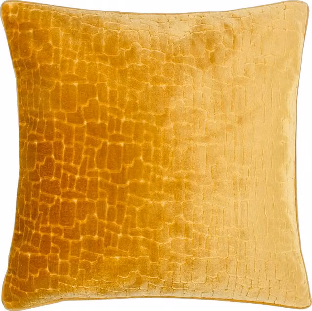 Make It A Home Bloomsbury Square Cut Velvet Piped Cushion in Yellow