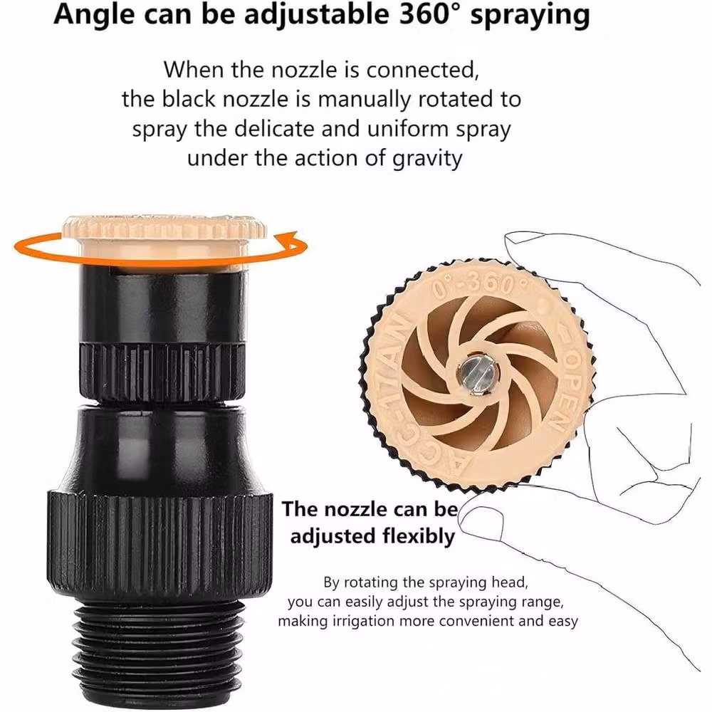 FLAVORA 16-Pack 60 Degree Automatic Rotating Water Sprinklers for Lawn and Garden, Yellow – 5