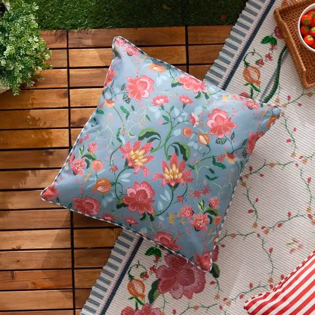 Wylder Claudia Red Floral Stain-Repellent Outdoor Cushion