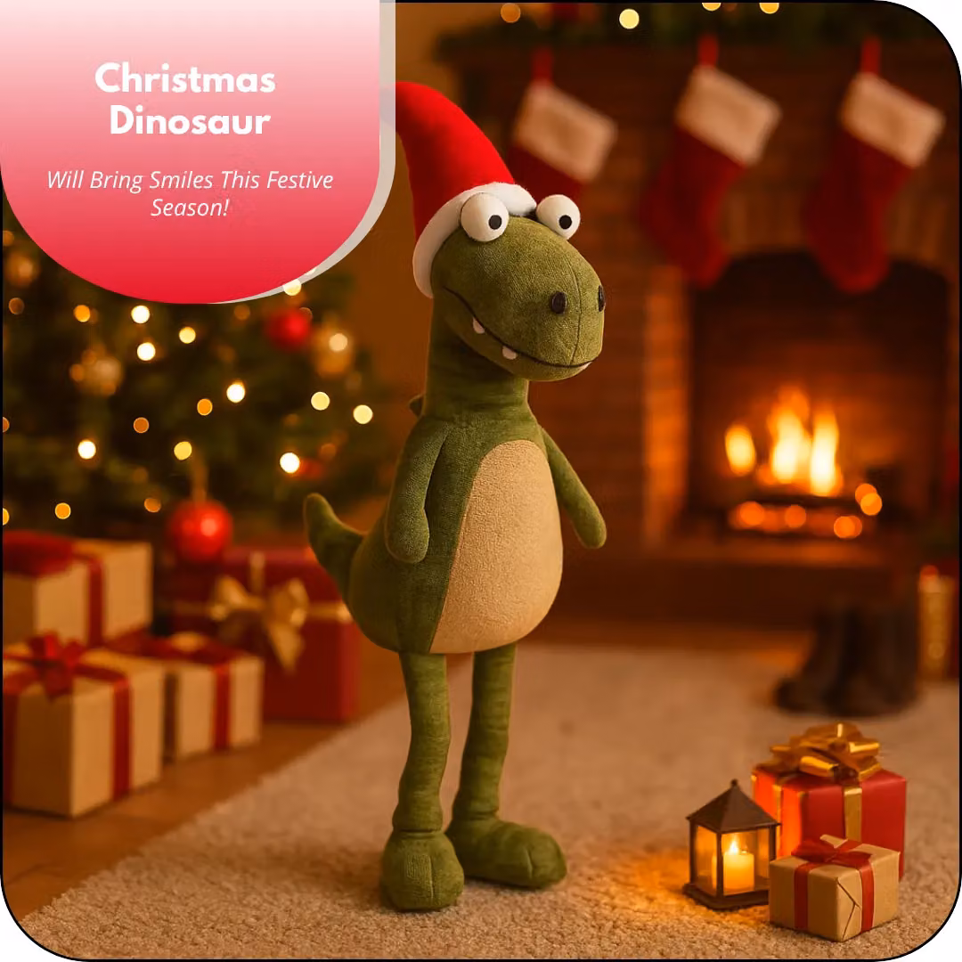 Marco Paul Green and Multicolour Standing Dinosaur Christmas Decoration, Height: 60 cm – 4
