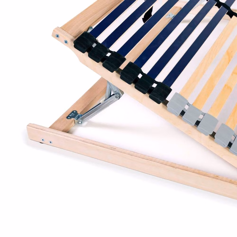 Berkfield Home Set of 2 Brown Slatted Bed Bases with 42 Ergonomic 7-Zone Wood Slats, W: 70 cm, L: 200 cm – 2