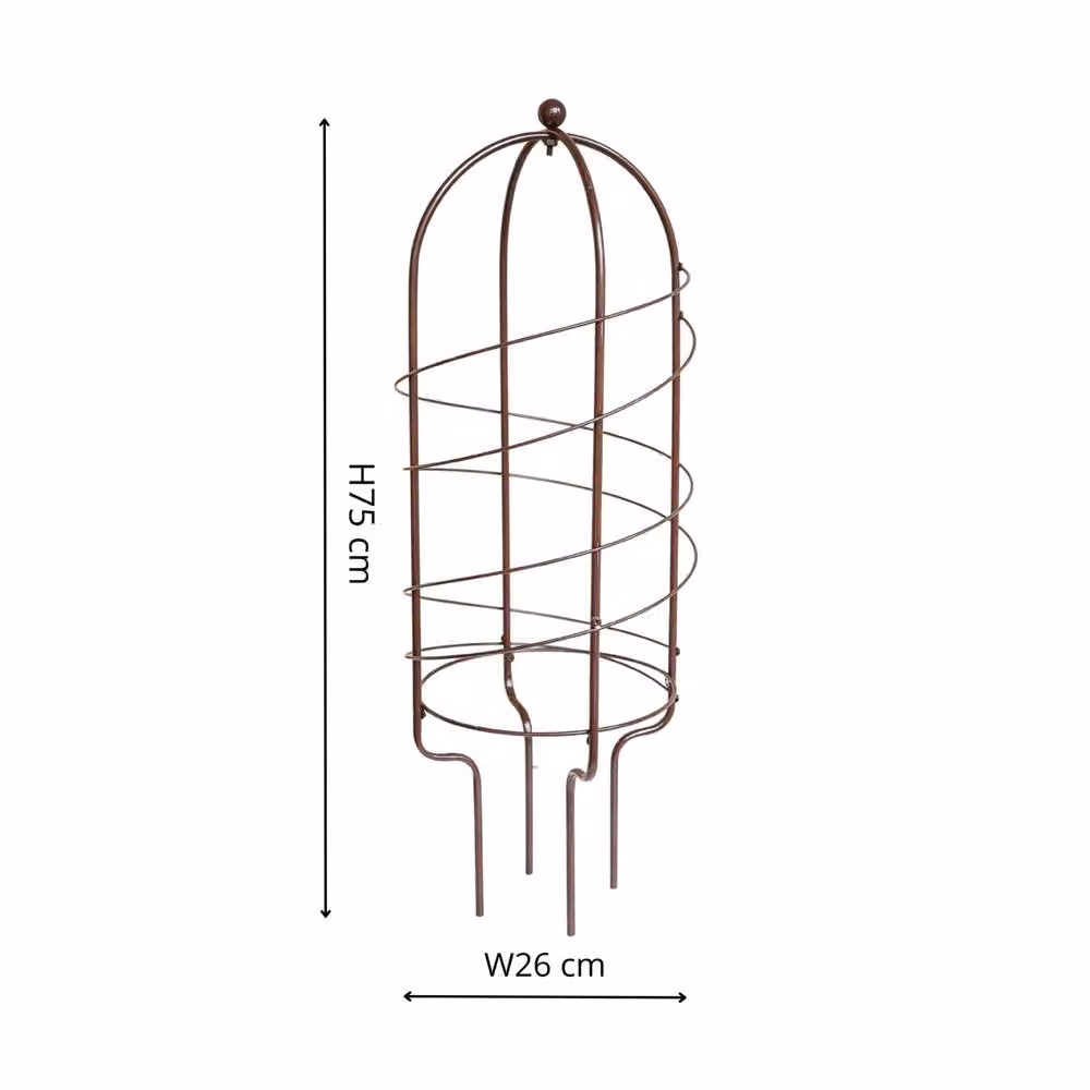Ivyline Bronze Metal Obelisk Plant Support, H75 x D26 cm – 2