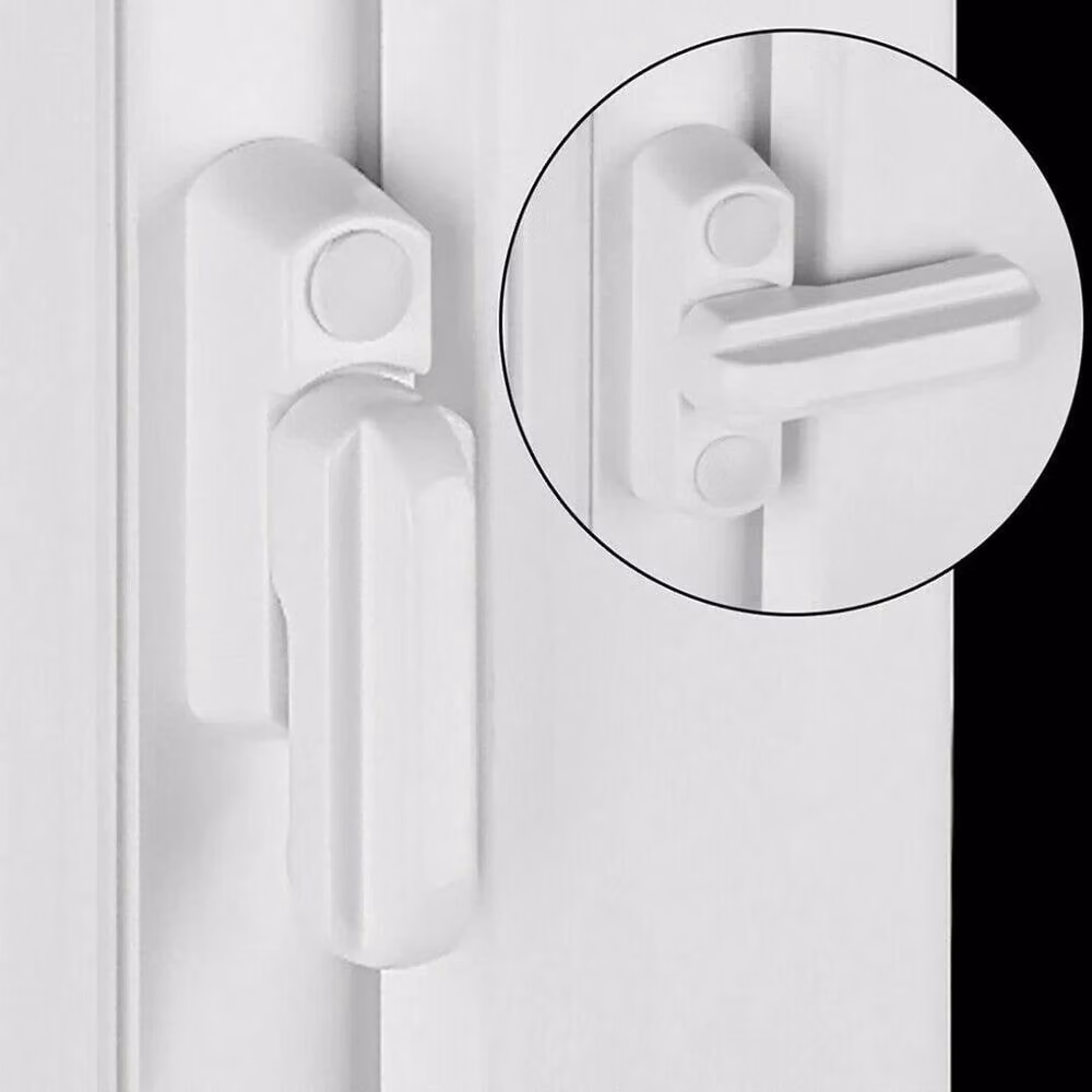 SPETLEK 10-Pack White UPVC Window and Door Sash Safety Locks – 3