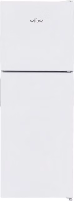 Willow White Top Mount Freestanding Fridge Freezer with LED Interior Light and Glass Shelving