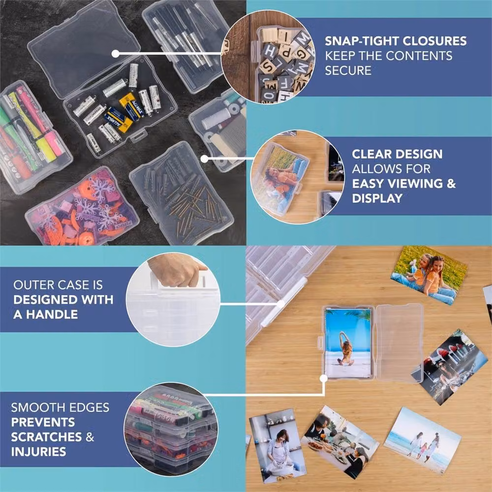 Nordara Transparent Plastic Photo Storage Boxes for 1600 4x6 Photos – 3