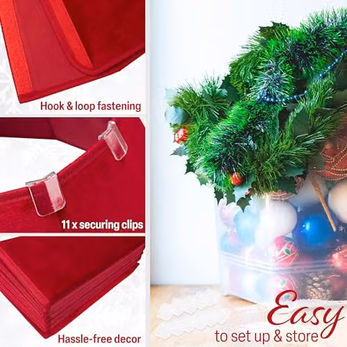 Deco Express Red Velvet Christmas Tree Skirt – 4