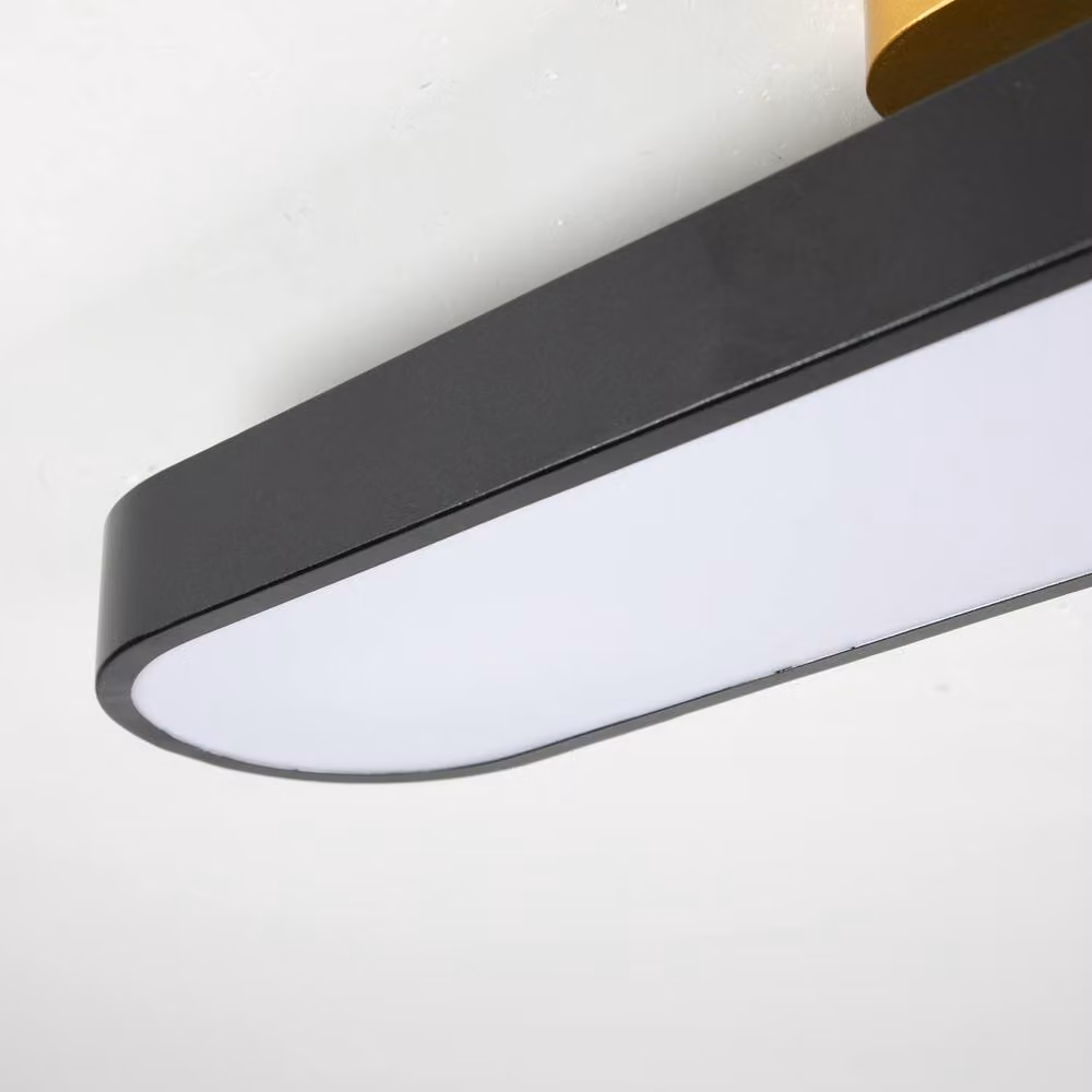 NIVOR 42W Dimmable Acrylic and Metal Linear LED Ceiling Light with Remote Control in Black – 8