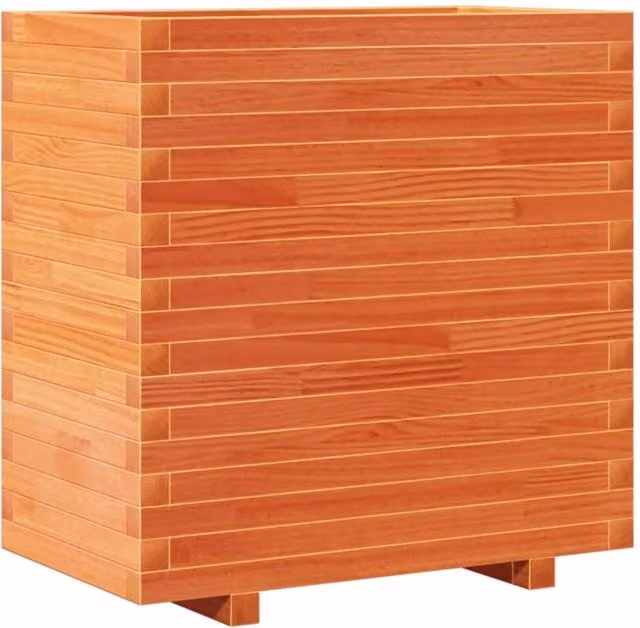 Berkfield Home Waxed Brown Pine Garden Planter, W/D/H: 70 x 40 x 72 cm