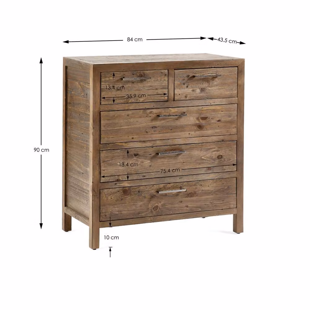 Cheshire Premium Legacy 3 + 2 Drawer Chest in Cashew Beige – 5