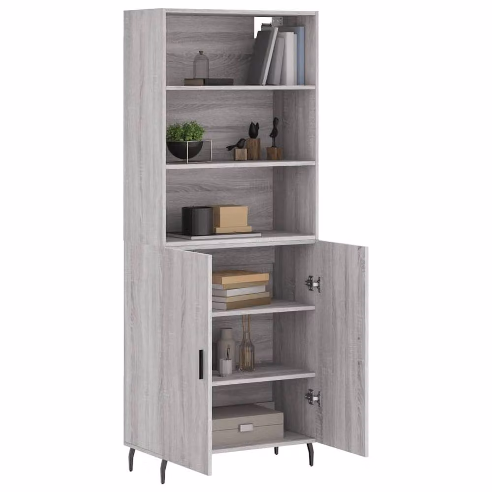 Berkfield Home Grey Sonoma Highboard in Matt Engineered Wood W/D/H: 69.5 x 34 x 180 cm – 3