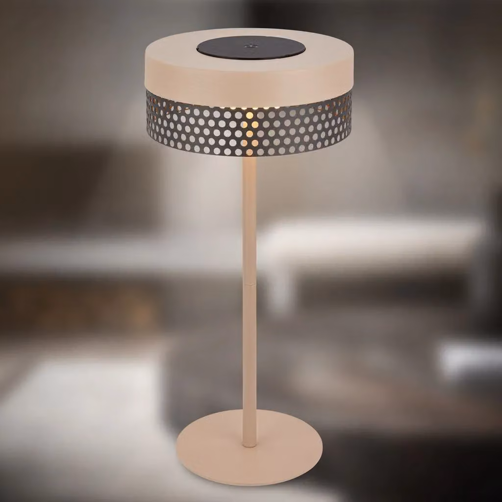 Briloner Rechargeable LED Table Lamp, Dimmable Touch Control, IP44 Waterproof, Beige and Anthracite, H 35 x W 16 x D 16 cm – 2
