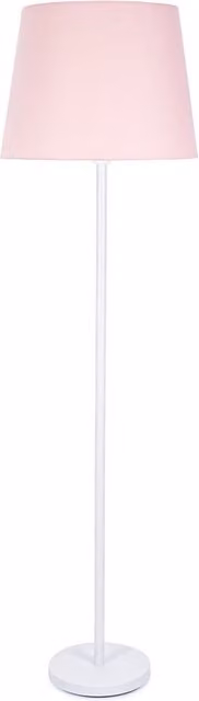 ValueLights Charlie Classic Floor Lamp with White and Pink Fabric Tapered Shade