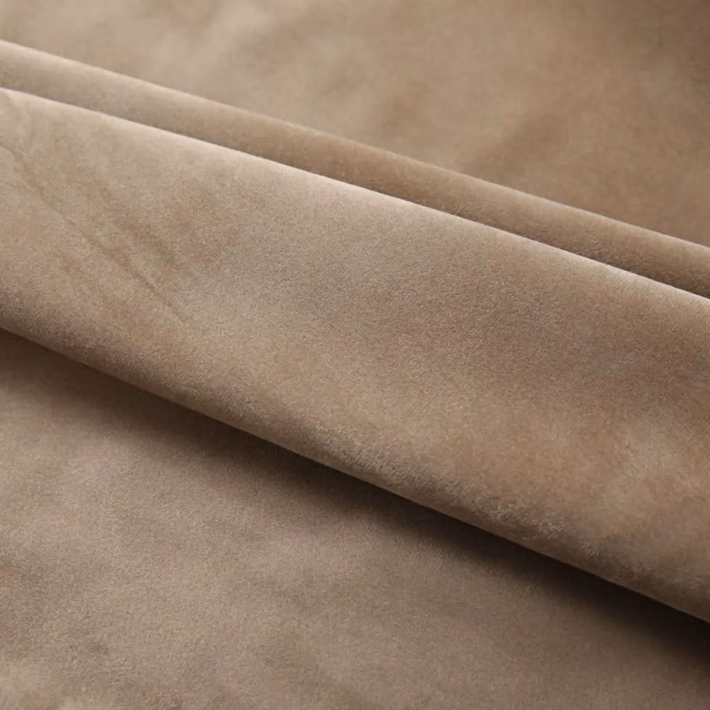 Berkfield Home Blackout Velvet Curtains in Beige, 2 Pack, W: 140 cm, H: 225 cm – 3