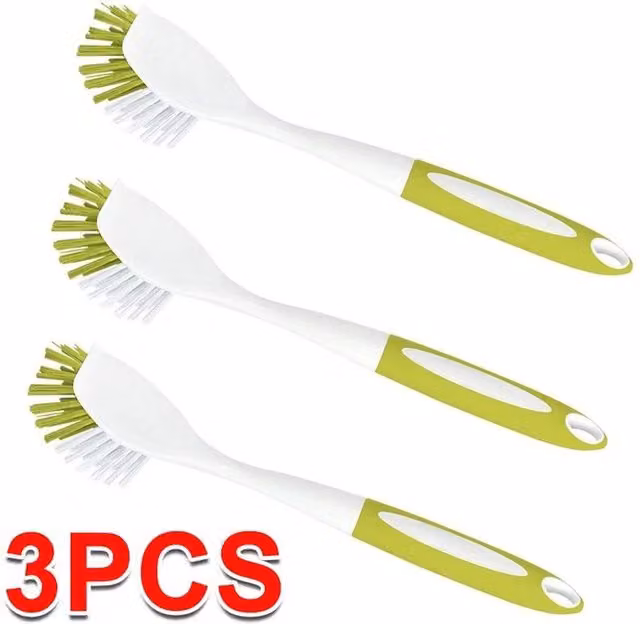 EONLION 3-Pack Green Kitchen Cleaning Scrub Brushes with Scraper
